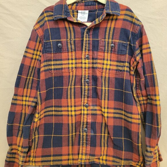 GAP Boys Organic Cotton Flannel Shirt – Size M (8) - Picture 2 of 5